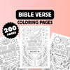 200 Bible Verse Coloring Pages, Digital Download, Scripture Faith Coloring, Christian Printables, Boho Bible Art, Bible Coloring for Kids
